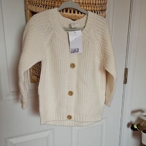 H&M Kids Cream Button-Up Sweater
